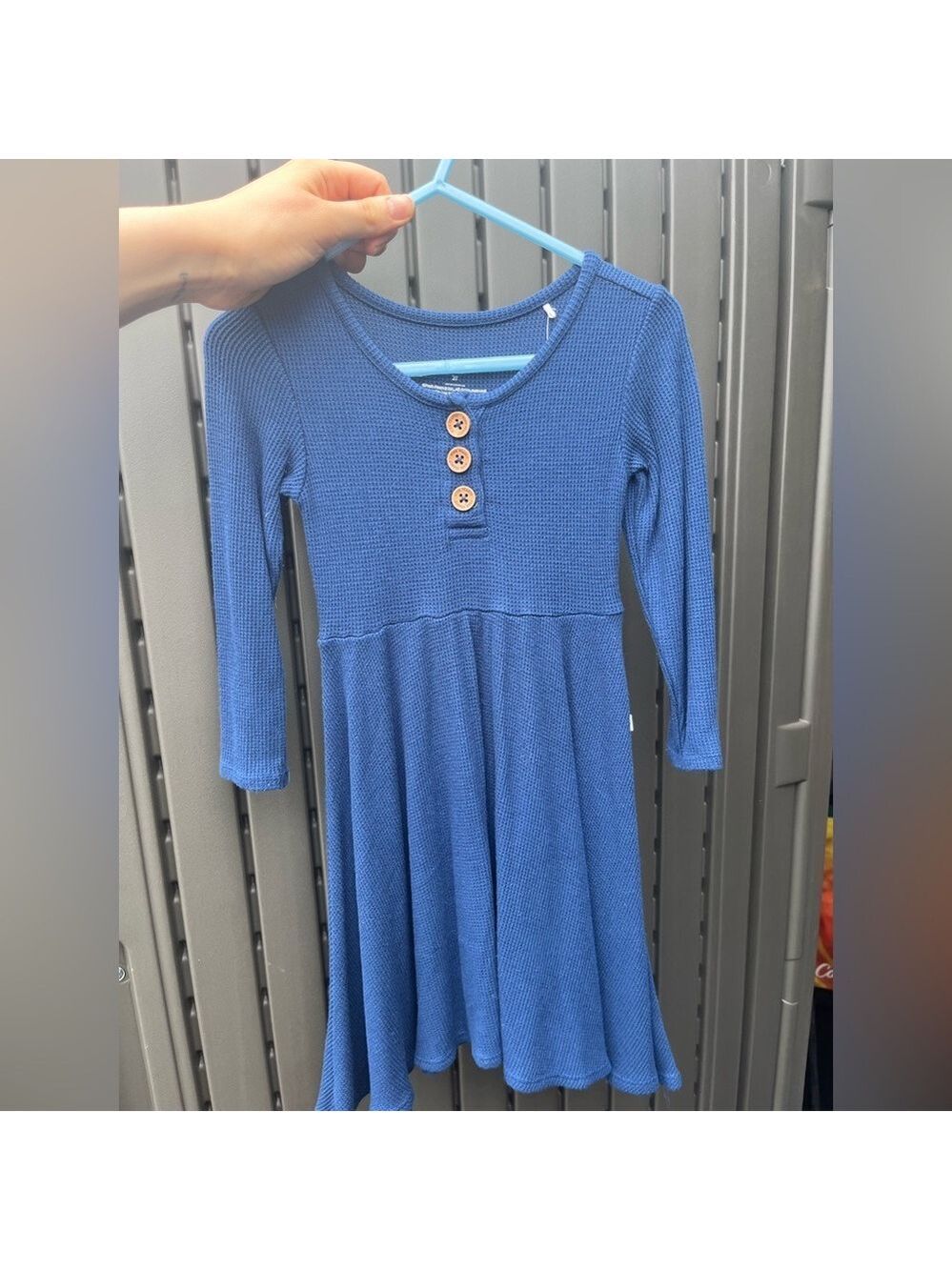 Posh Peanut Blue Waffle Knit Dress
